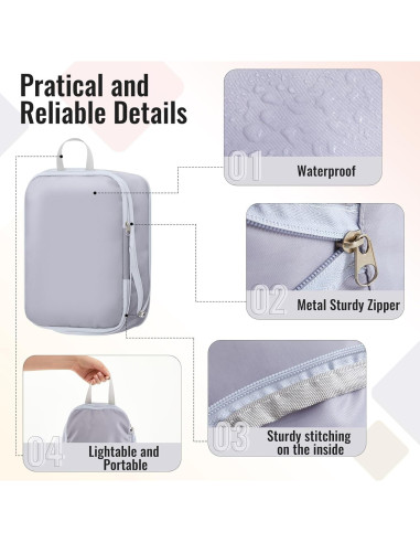 Paquete de 4 Cubos de Compresión Clysee para Maletas