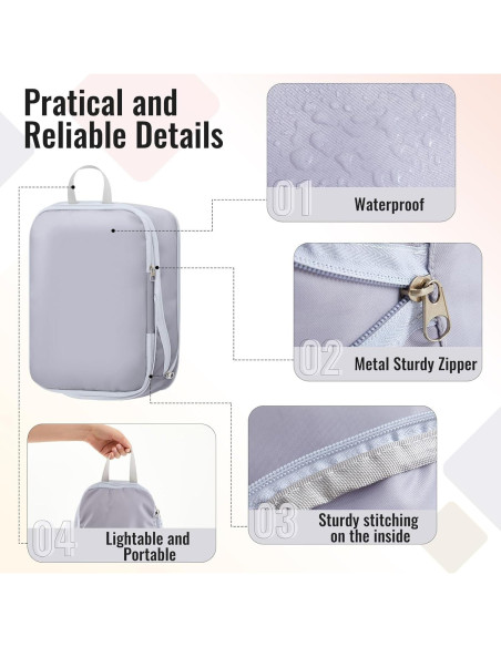 Paquete de 4 Cubos de Compresión Clysee para Maletas