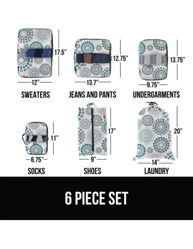 Set de 6 Cubos de Empaque GORILLA GRIP para Viaje