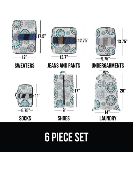 Set de 6 Cubos de Empaque GORILLA GRIP para Viaje Set de 6 Cubos de Empaque GORILLA GRIP para Viaje