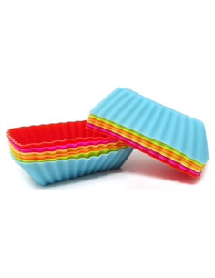 Honbay 12 Moldes de Silicona Rectangulares Reutilizables