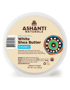 Manteca de Karité Cruda Blanca Ashanti Naturals 142 g - Hidratante Natural