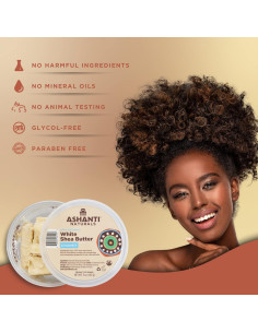 Manteca de Karité Cruda Blanca Ashanti Naturals 142 g - Hidratante Natural 2