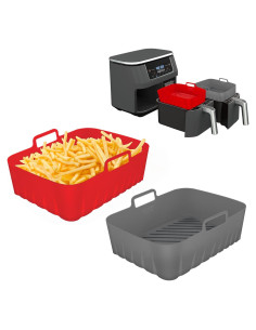 Forros de Silicona Rectangulares 2 Pcs para Freidora 8-10 Qt