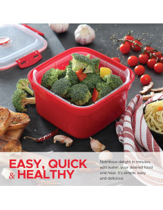 Vaporera de Verduras Tafura 2L con Tapa Hermética y Colador 2