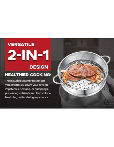 Cacerola de Acero Inoxidable Buttermelt 1.5L con Vaporera