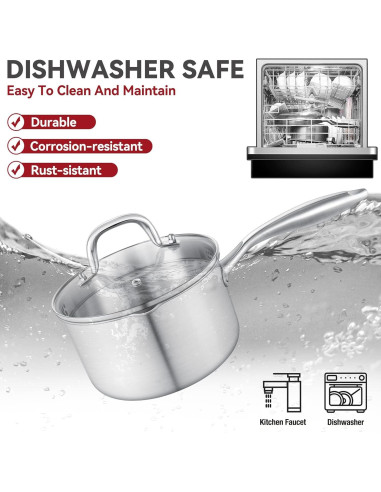 Cacerola de Acero Inoxidable Buttermelt 1.5L con Vaporera