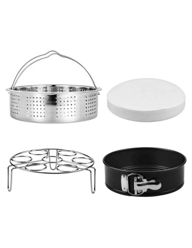 Juego de Cestas de Vapor OYSIR + Soporte para Huevos + Molde 18 cm