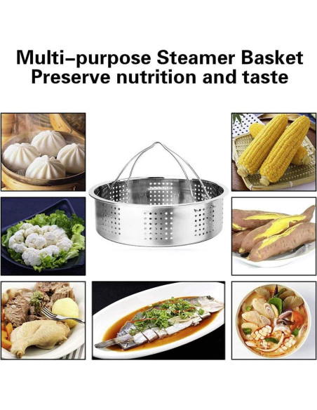 Juego de Cestas de Vapor OYSIR + Soporte para Huevos + Molde 18 cm