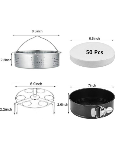 Juego de Cestas de Vapor OYSIR + Soporte para Huevos + Molde 18 cm
