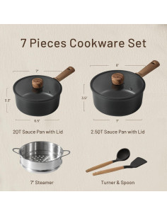 Cacerola Antiadherente CAROTE 2.0QT y 2.5QT con Tapa 2