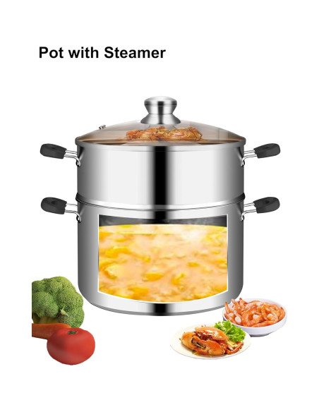 Olla de Vapor VENTION 2.1 QT Acero Inoxidable 18 cm