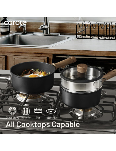 Cacerola Antiadherente CAROTE 2.0QT y 2.5QT con Tapa