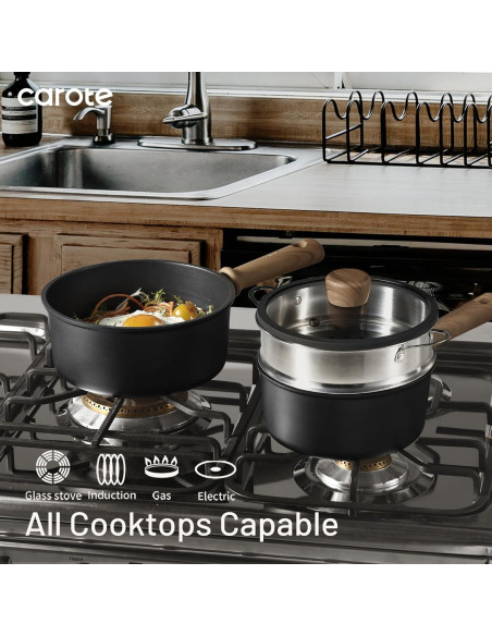 Cacerola Antiadherente CAROTE 2.0QT y 2.5QT con Tapa