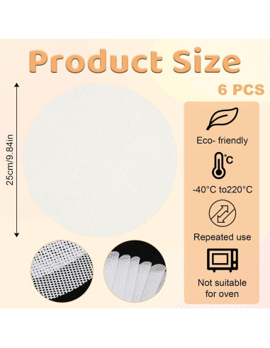 6 Forros de Vapor de Silicona Yuomeaz 25cm Reutilizables