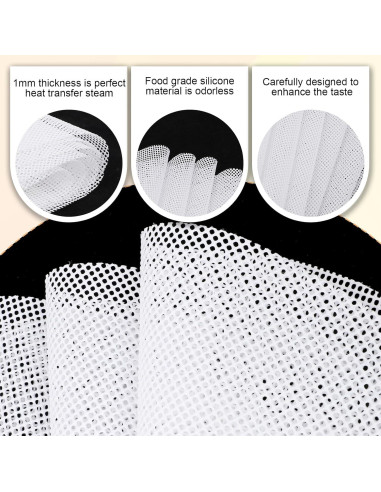 6 Forros de Vapor de Silicona Yuomeaz 25cm Reutilizables