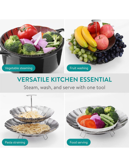 Cesta de Vapor de Verduras Navaris 2 Niveles Acero Inoxidable