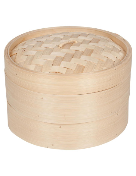 Vaporera de Bambú Innovaciones Trademark 25.4 cm 3 Piezas Vaporera de Bambú Innovaciones Trademark 25.4 cm 3 Piezas
