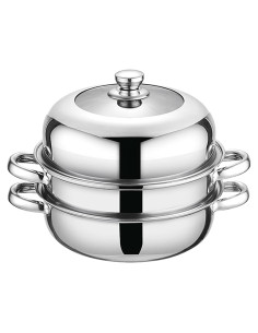 Olla de vapor acero inoxidable JMTEEA 27,94 cm 2 niveles