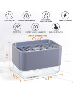 Dispensador de Jabón 2 en 1 HvOvMvE con Esponjas y Raspador 2