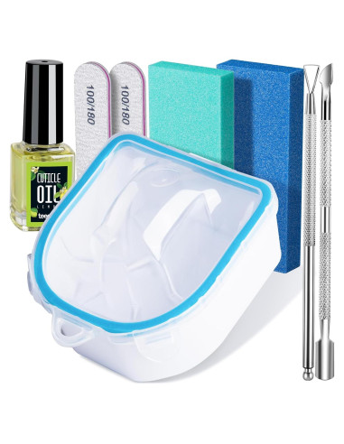 Kit Tazón de Remojo para Uñas Teenitor con Aceite y Herramientas