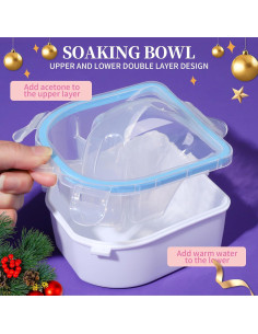 Kit Tazón de Remojo para Uñas Teenitor con Aceite y Herramientas 2