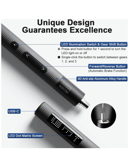 Destornillador Eléctrico de Precisión YOYSUN 36 en 1 con LED