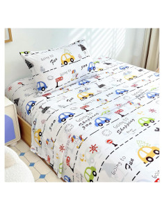 Juego de Sábanas Twin Homilay 3 Piezas Microfibra Coche