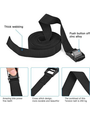 Correas de Amarre Kshineni 6 Pcs 1m x 2.5cm Ajustables