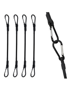 Cuerda Bungee SDTC Tech 60 cm con Ganchos Carabiner - 4 Unidades