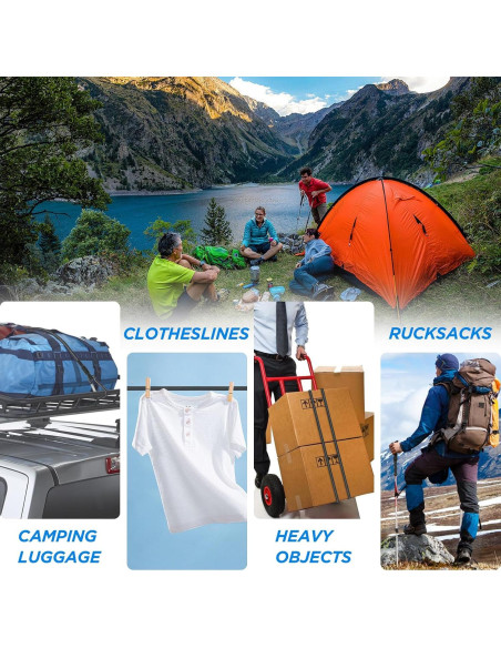 Cuerda Bungee SDTC Tech 60 cm con Ganchos Carabiner - 4 Unidades