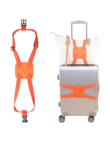 Correa de Equipaje Bungee RUMILLA Naranja Ajustable 1Pieza