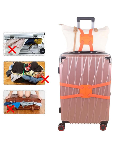 Correa de Equipaje Bungee RUMILLA Naranja Ajustable 1Pieza Correa de Equipaje Bungee RUMILLA Naranja Ajustable 1Pieza