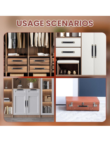 Mangos de Cuero Mabor para Cajones y Equipaje - 2 Pcs Negro