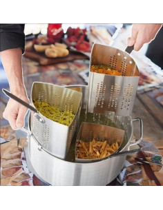 Juego de Cocción Weavura 5 Piezas Olla 20 Qt y Coladores 2