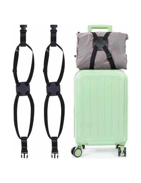 Correa de Equipaje Ajustable Oruola 2 Pcs Negra 55-80cm
