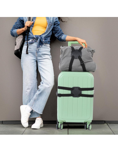 Correa de Equipaje Ajustable Oruola 2 Pcs Negra 55-80cm