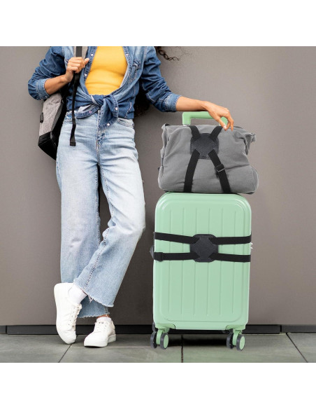 Correa de Equipaje Ajustable Oruola 2 Pcs Negra 55-80cm