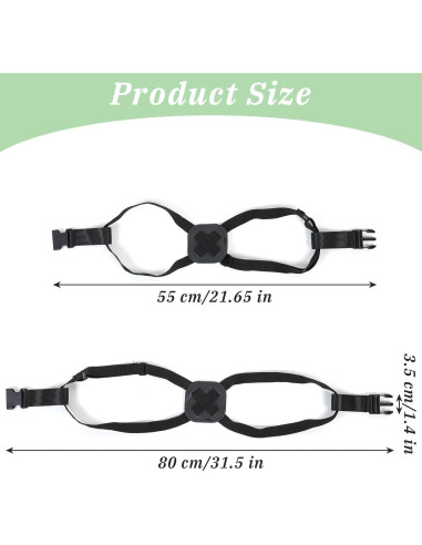 Correa de Equipaje Ajustable Oruola 2 Pcs Negra 55-80cm