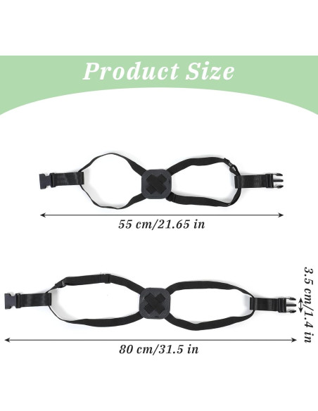 Correa de Equipaje Ajustable Oruola 2 Pcs Negra 55-80cm