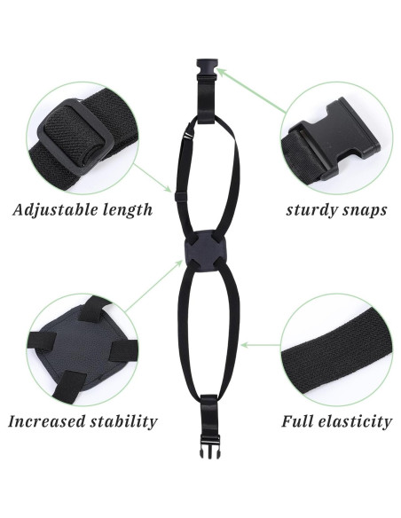 Correa de Equipaje Ajustable Oruola 2 Pcs Negra 55-80cm