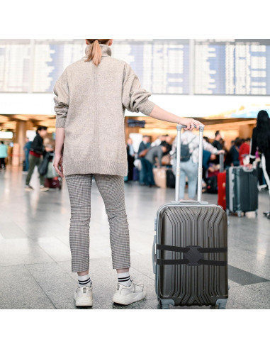 Correa de Equipaje Ajustable Oruola 2 Pcs Negra 55-80cm