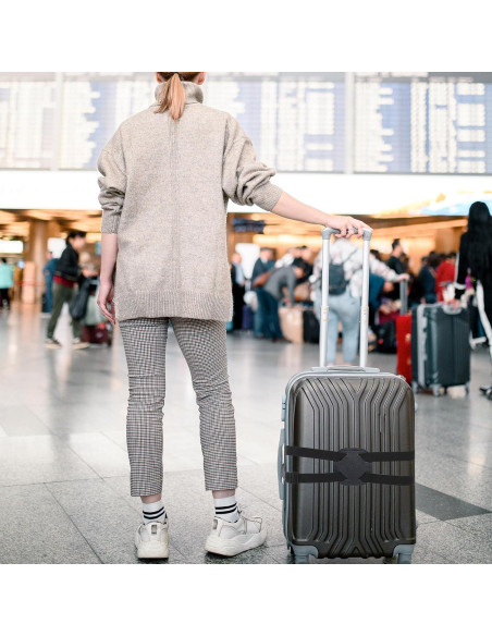 Correa de Equipaje Ajustable Oruola 2 Pcs Negra 55-80cm