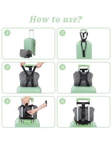 Correa de Equipaje Ajustable Oruola 2 Pcs Negra 55-80cm