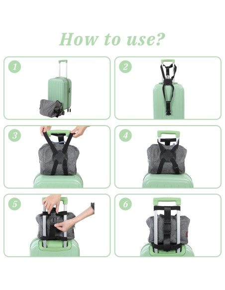 Correa de Equipaje Ajustable Oruola 2 Pcs Negra 55-80cm