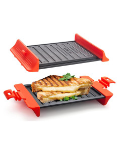 Sandwichera de Microondas Maconee Naranja 900W Antiadherente