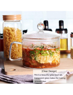 Tazón de vidrio borosilicato LEAVES AND TREES 1.4L con tapa 2