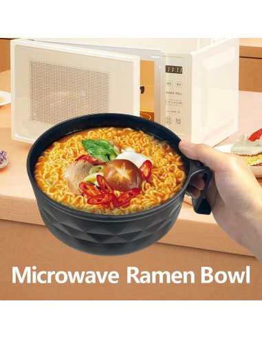 Juego de Tazones de Ramen YEINLAN Negro 6 Piezas