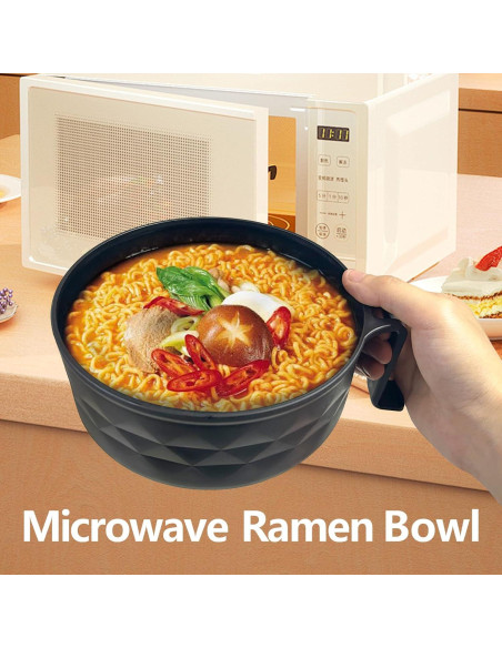 Juego de Tazones de Ramen YEINLAN Negro 6 Piezas