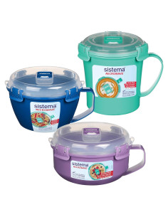 Set de 3 Contenedores Microondas Sistema - Avena, Sopa, Fideos